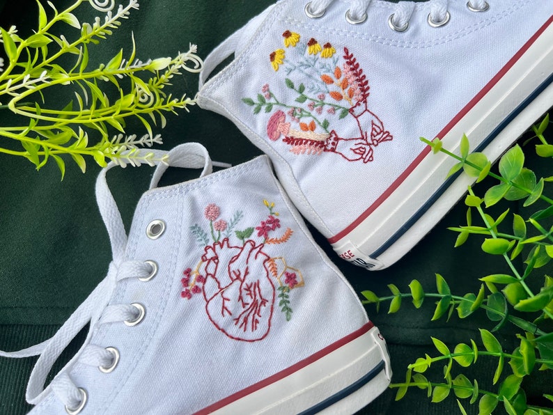Hands and Flowers Converse Embroidery