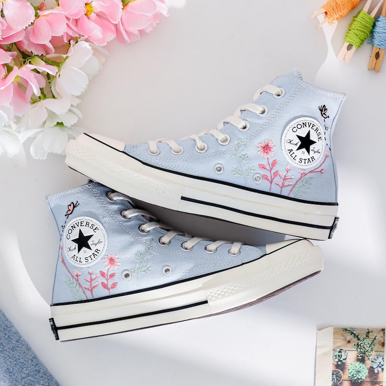 Mushrooms Embroidered Converse Shoes