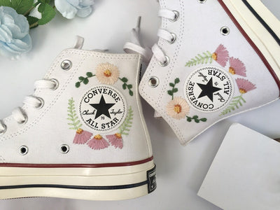 Cosmos Rose Wedding Converse Embroidery