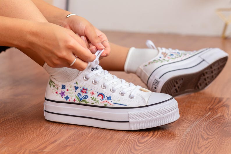 Butterfly Garden Converse Embroidery
