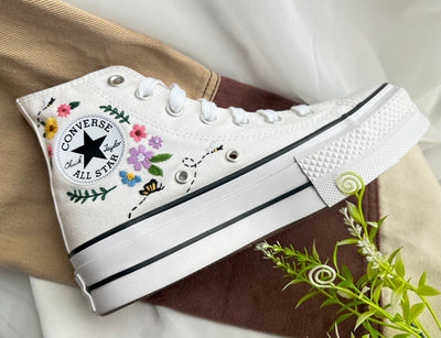 Mountain Wildflowers & Ladybugs Converse Embroidery