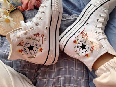 Mountain & Hiking Scene Converse Embroidery