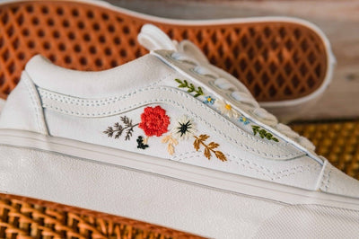 Dahlia Rose Garden Converse Embroidery