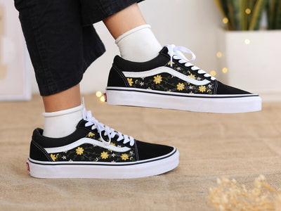 Yellow Daisy Converse Embroidery