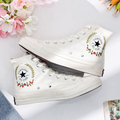 Mushrooms Embroidered Converse Shoes