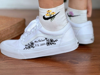 Black Rose Wedding Converse Embroidery