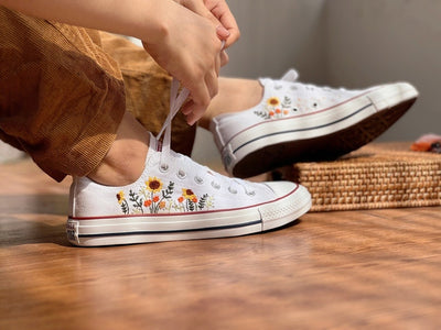 Sunflower Garden Converse Embroidery