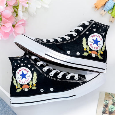 Mushrooms Embroidered Converse Shoes