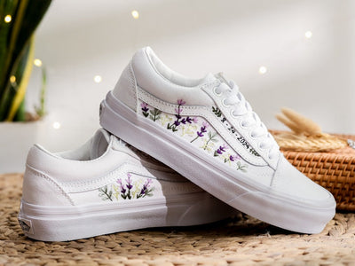 Lavender Wedding Converse Embroidery