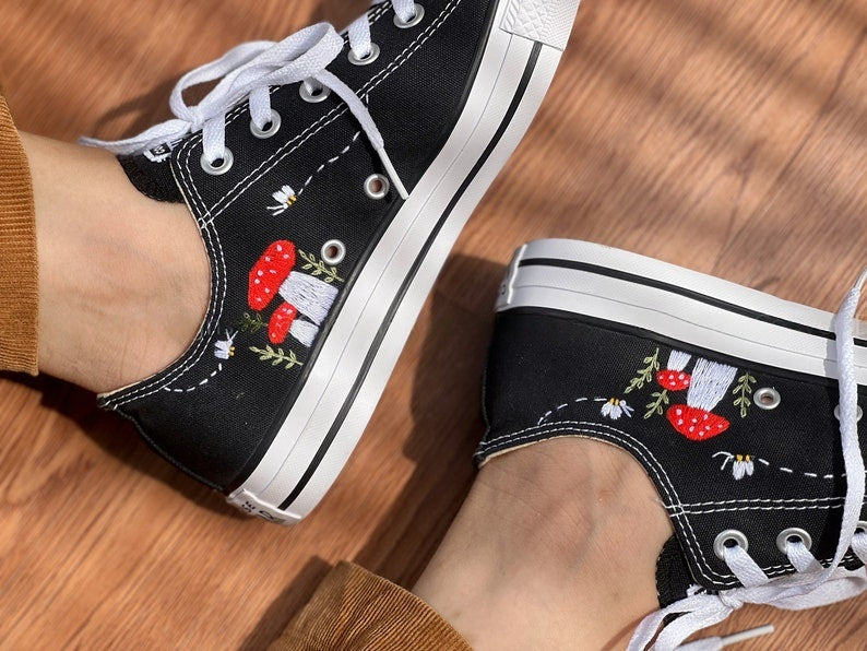 Mushroom Garden Converse Embroidery