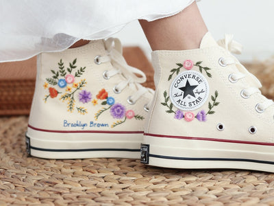 Wildflower Garden Converse Embroidery