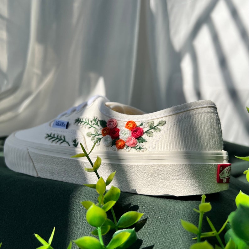 Rose Cluster Converse Embroidery