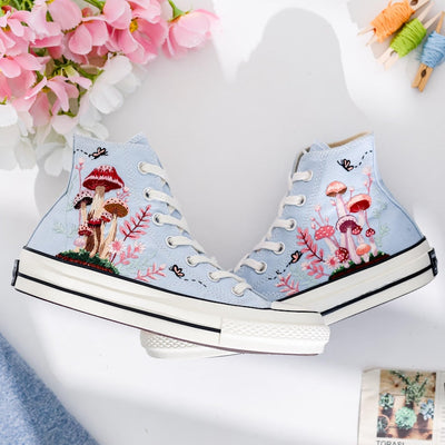 Mushrooms Embroidered Converse Shoes