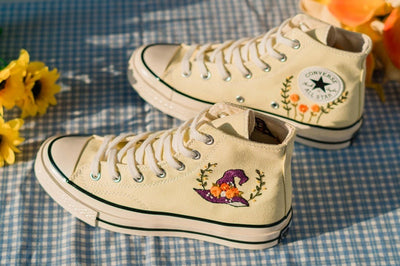 Witch Hat Pumpkin Converse Embroidery