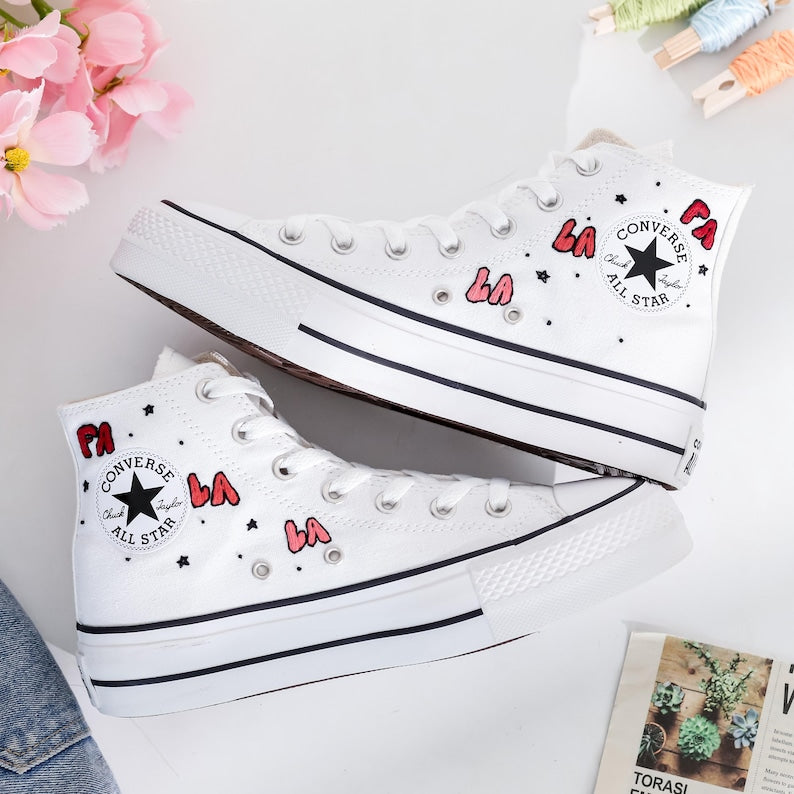 Christmas Embroidered Converse Shoes