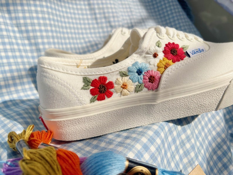 Personalized Wildflower Converse Embroidery