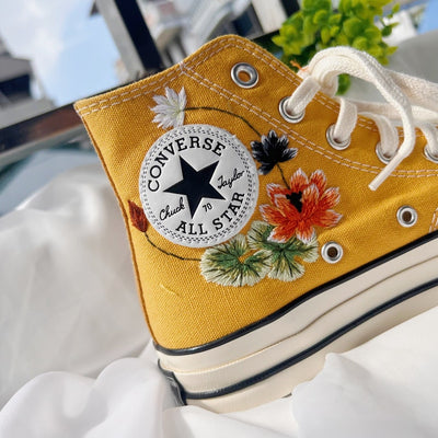 Lotus Flowers Converse Embroidery