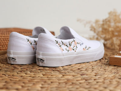 Peach Blossom Converse Embroidery