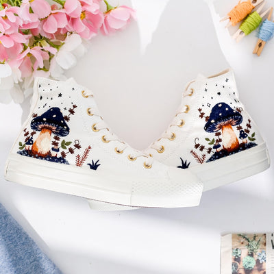 Mushrooms Embroidered Converse Shoes