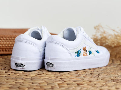 Blue Rose Fox Converse Embroidery
