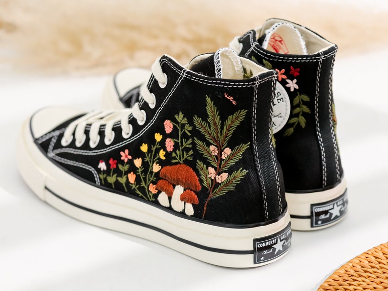 Mushroom Embroidered Converse High Top