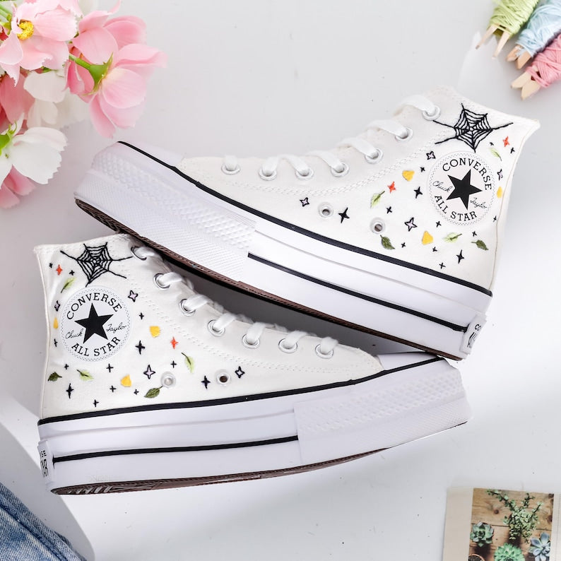 Spooky Embroidered Converse Shoes