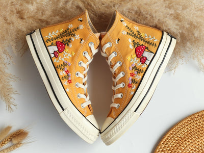 Custom Converse Chuck Taylor Mushrooms Embroidered Converse Shoes High Top