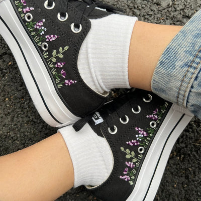 Lavender Meadow Converse Embroidery