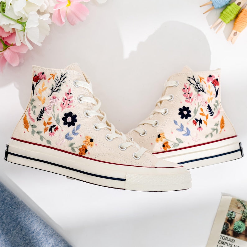 Ghost Embroidered Converse Shoes