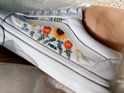 Sunflower Garden Converse Embroidery