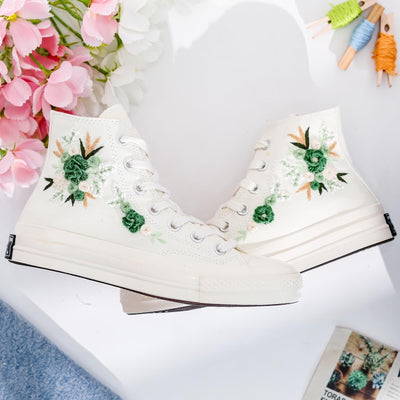 Sola Flower Embroidered Converse Shoes