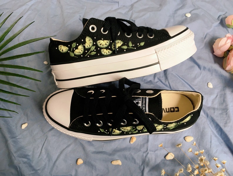 Lime Slice Converse Embroidery
