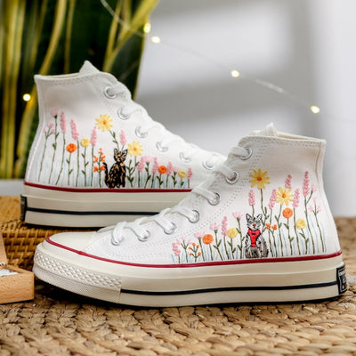 Cat Meadow Converse Embroidery