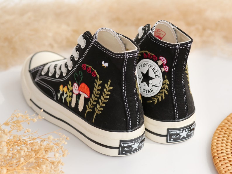 Mushroom Embroidered Converse High Top