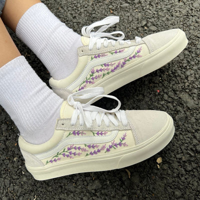 Lavender Vine Converse Embroidery