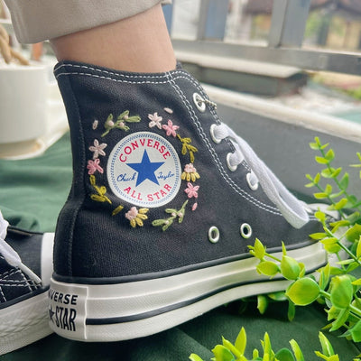 Pastel Wildflowers Converse Embroidery