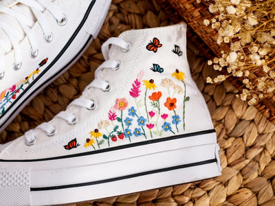 Butterfly Meadow Converse Embroidery