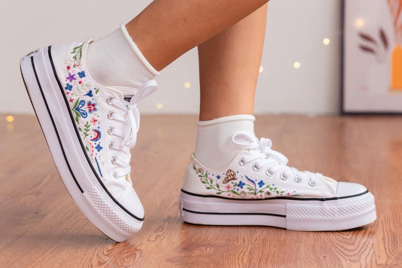 Butterfly Garden Converse Embroidery