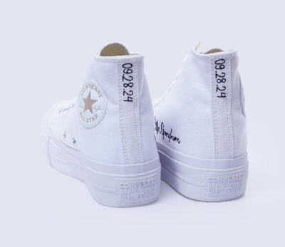 White Flowers Embroidered Sneakers