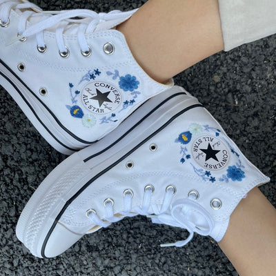Mountain and Sun Converse Embroidery