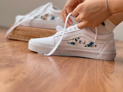 Blue Rose Dog Converse Embroidery