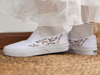 Peach Blossom Converse Embroidery