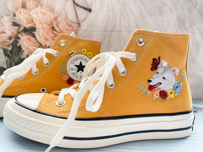 Dog and Butterfly Converse Embroidery