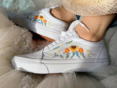 Sunflower Meadow Converse Embroidery