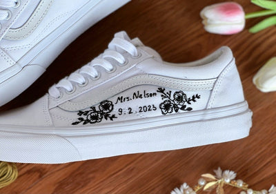 Black Rose Wedding Converse Embroidery