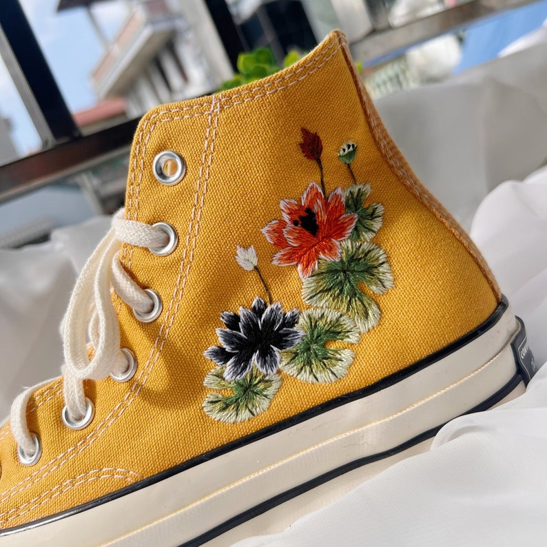 Lotus Flowers Converse Embroidery