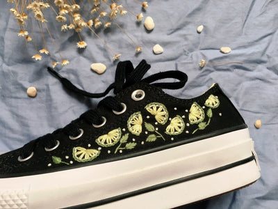 Lime Slice Converse Embroidery