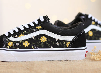 Yellow Daisy Converse Embroidery