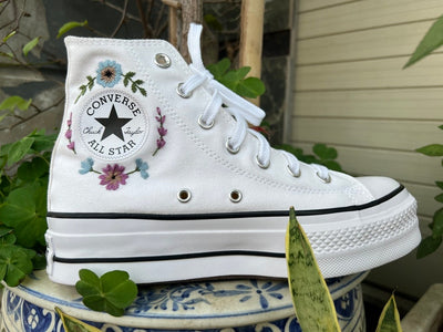 Ladybugs and Flowers Converse Embroidery