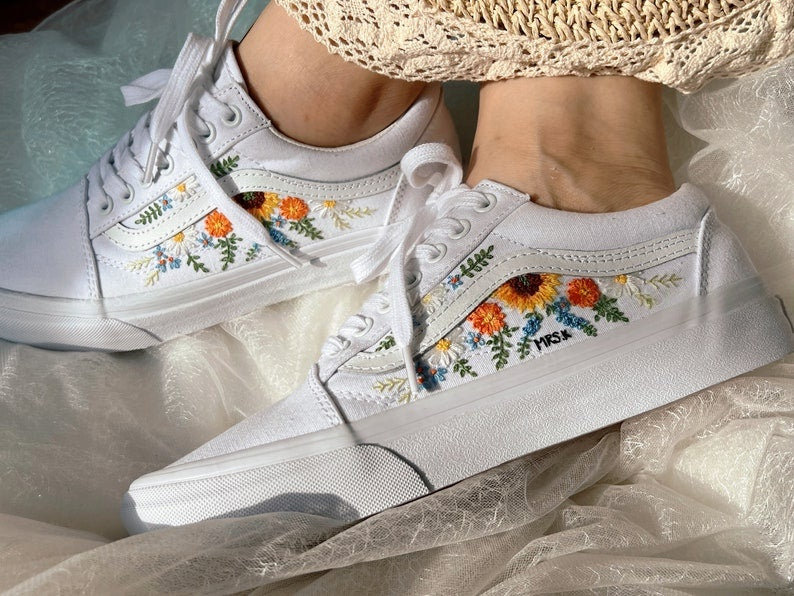 Sunflower Garden Converse Embroidery